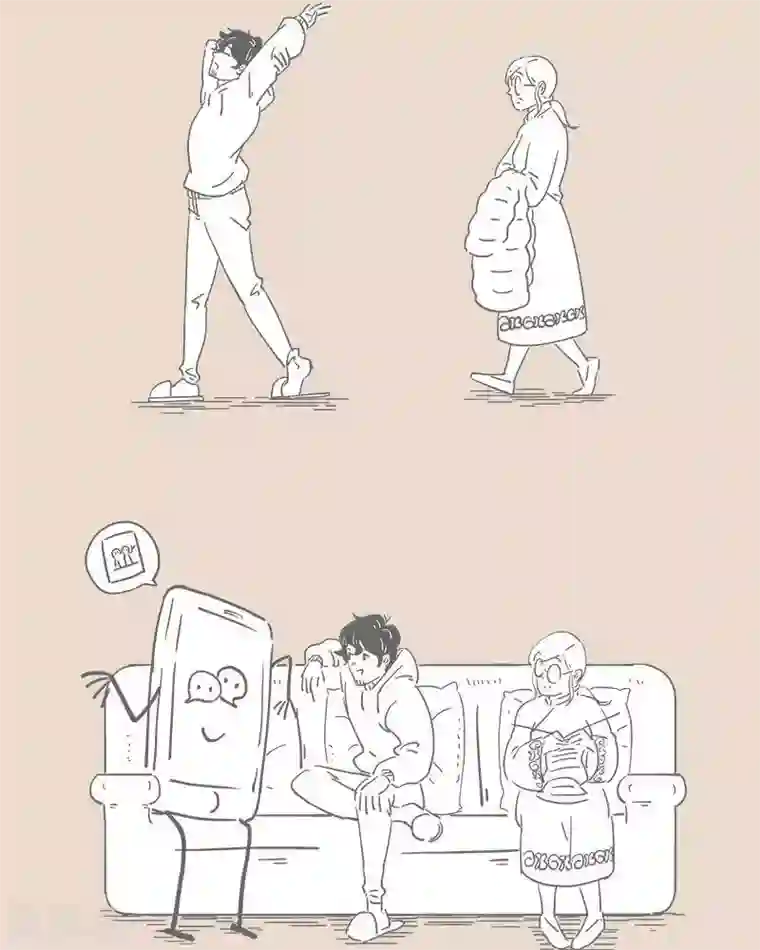 和老妈的日常第34话 老妈成了外人 不要让手机成为陪伴的阻碍