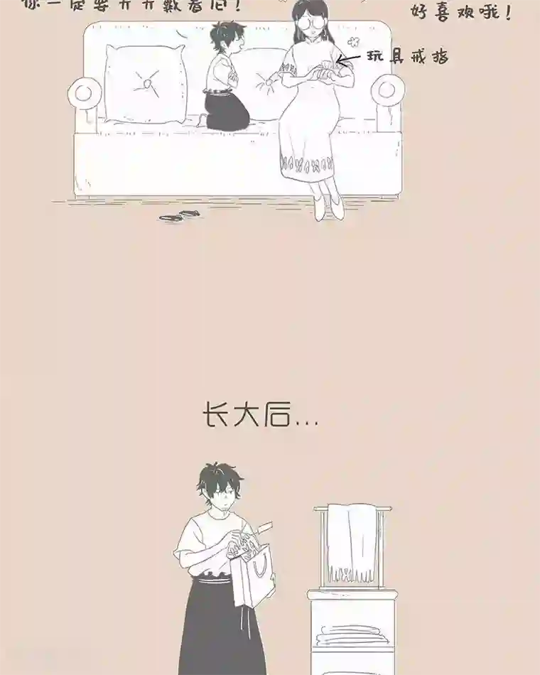 和老妈的日常小时候，我总喜欢 夸大礼物的价值，长大后反而。。