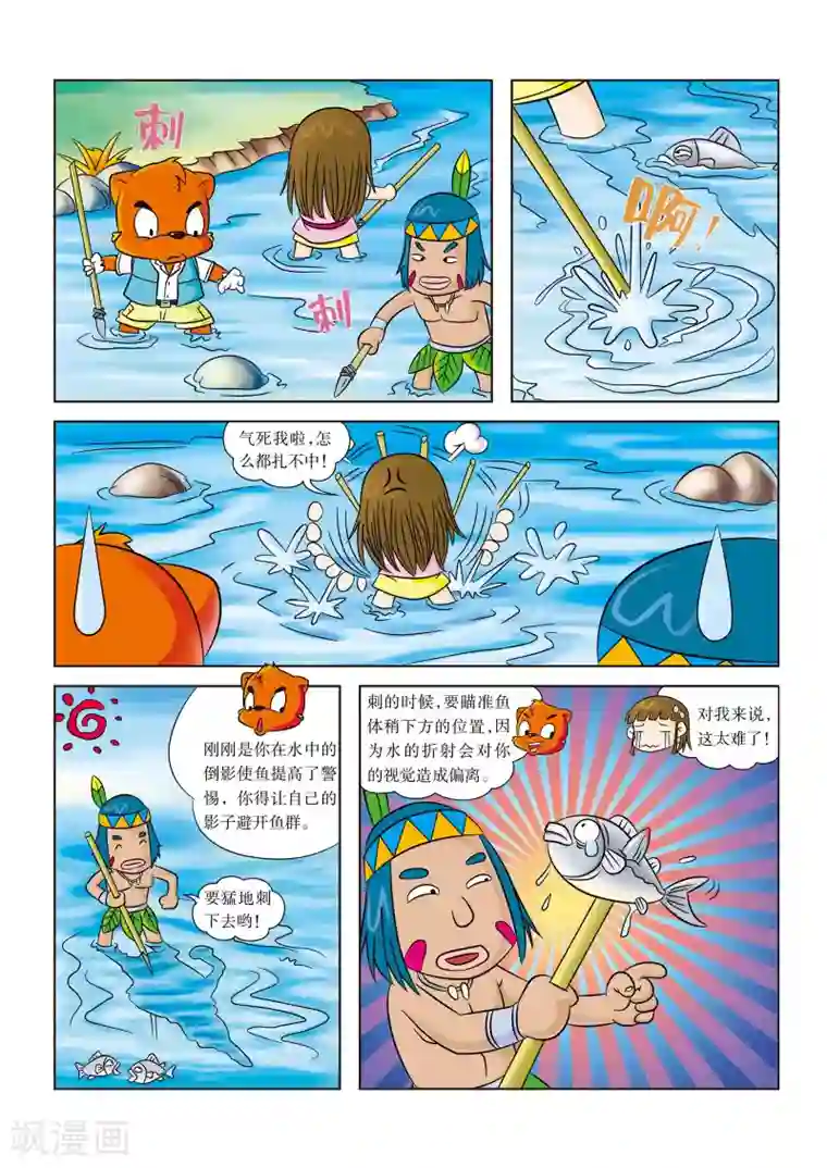 虹猫蓝兔漫画科学探险之寻找黄金城历险记第8话 抓到鱼啦