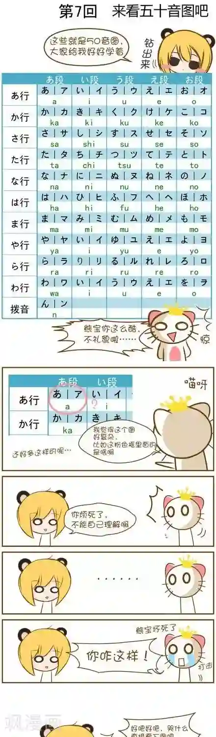 喵宝漫画从0学日语之50音篇第7话2