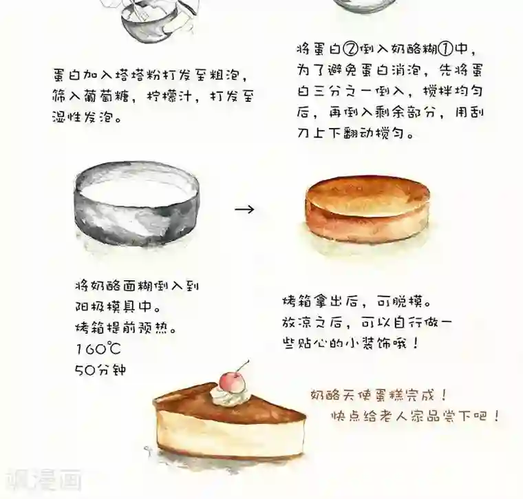 翎子的吃货部落第60话 奶酪天使蛋糕
