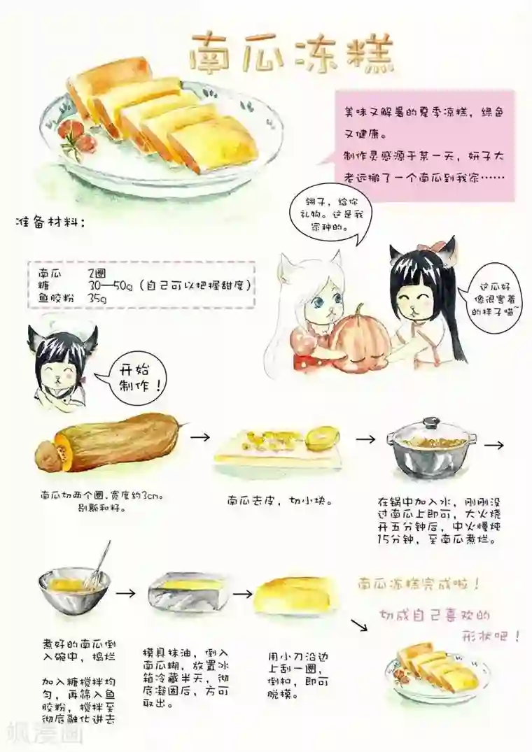 翎子的吃货部落第63话 南瓜冻糕