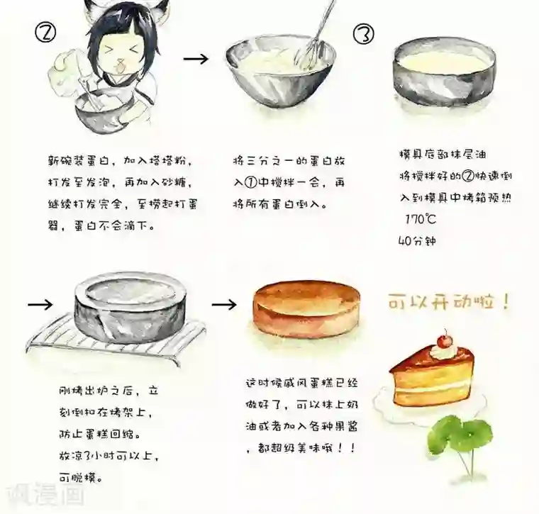 翎子的吃货部落第76话 戚风蛋糕