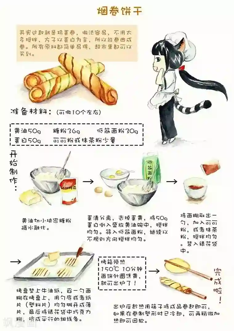 翎子的吃货部落第110话 烟卷饼干