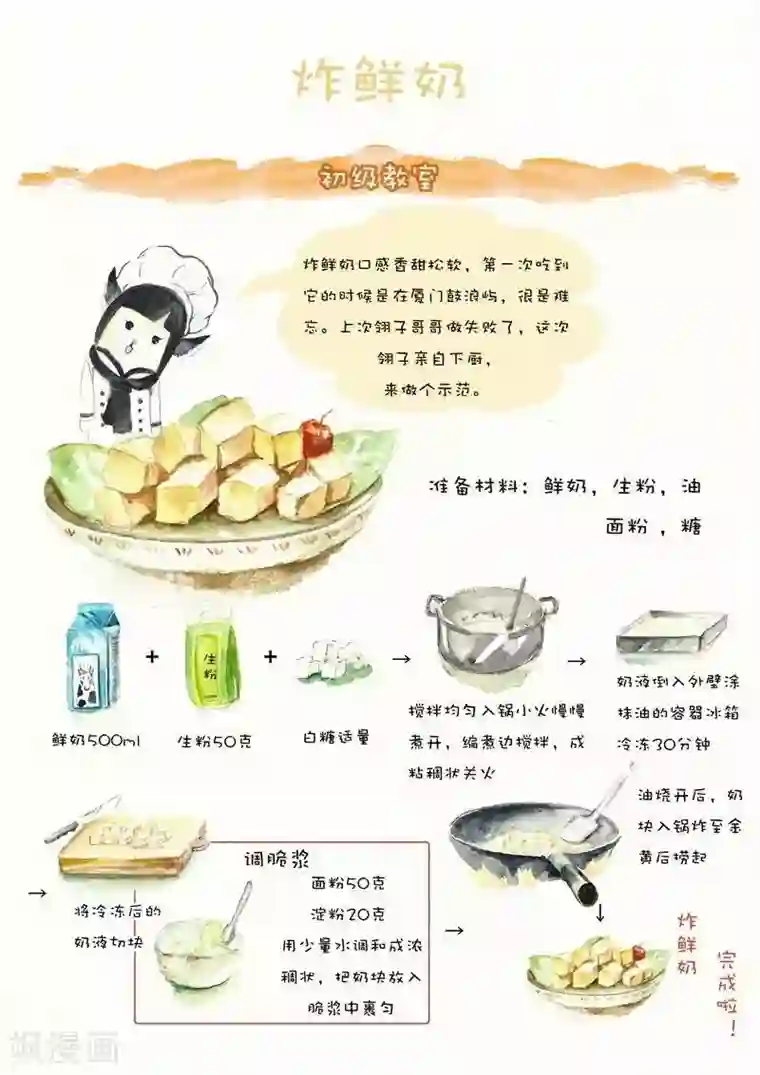 翎子的吃货部落第114话 炸鲜奶