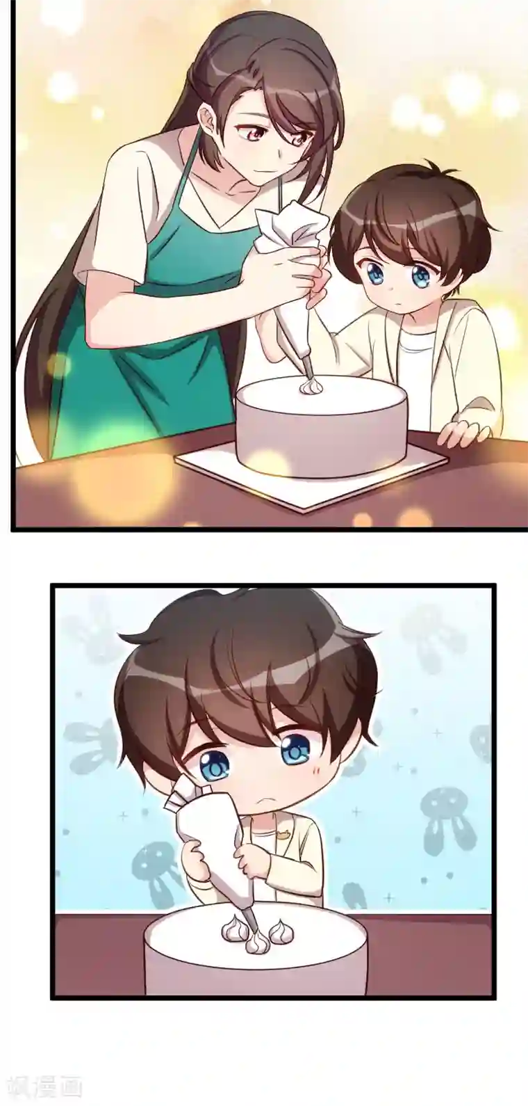 贺少的闪婚暖妻第224话 小宝做蛋糕