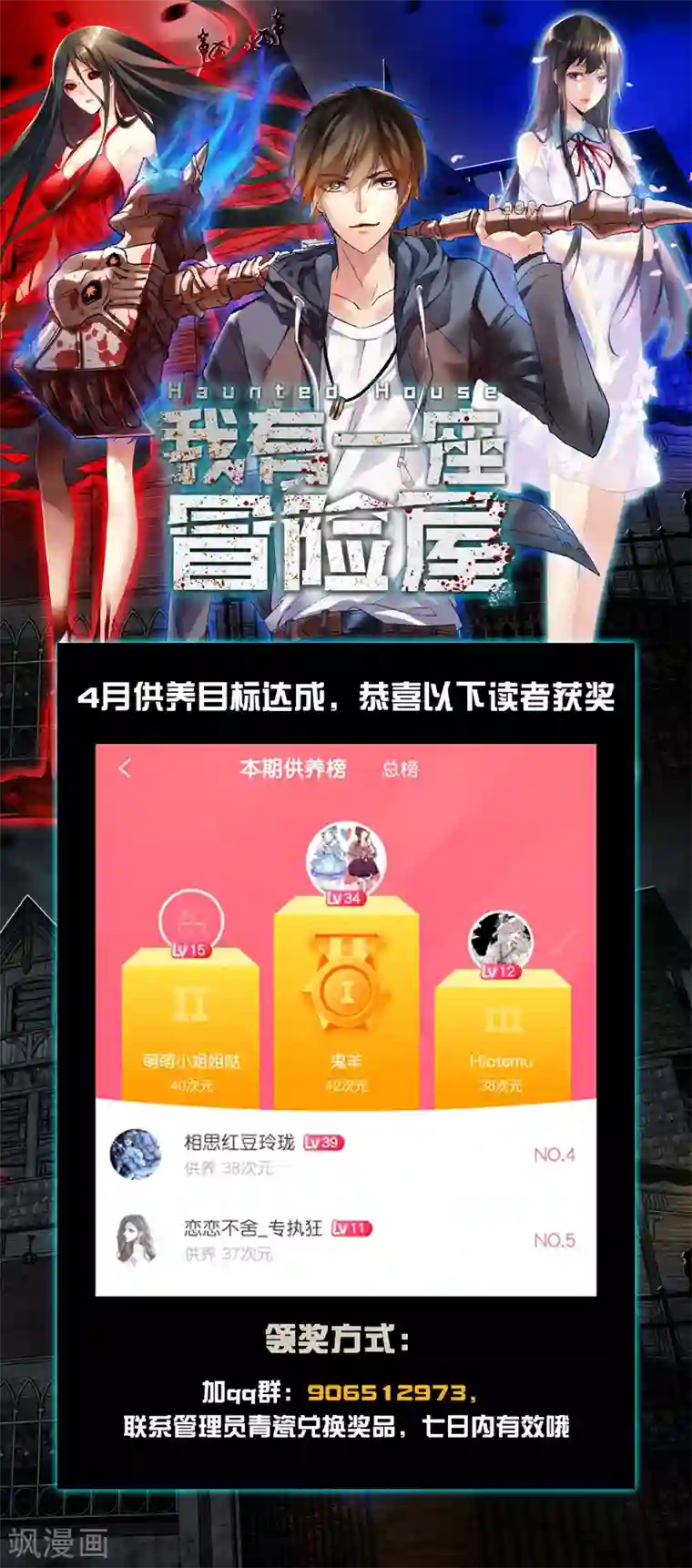 我有一座冒险屋4月供养获奖公告