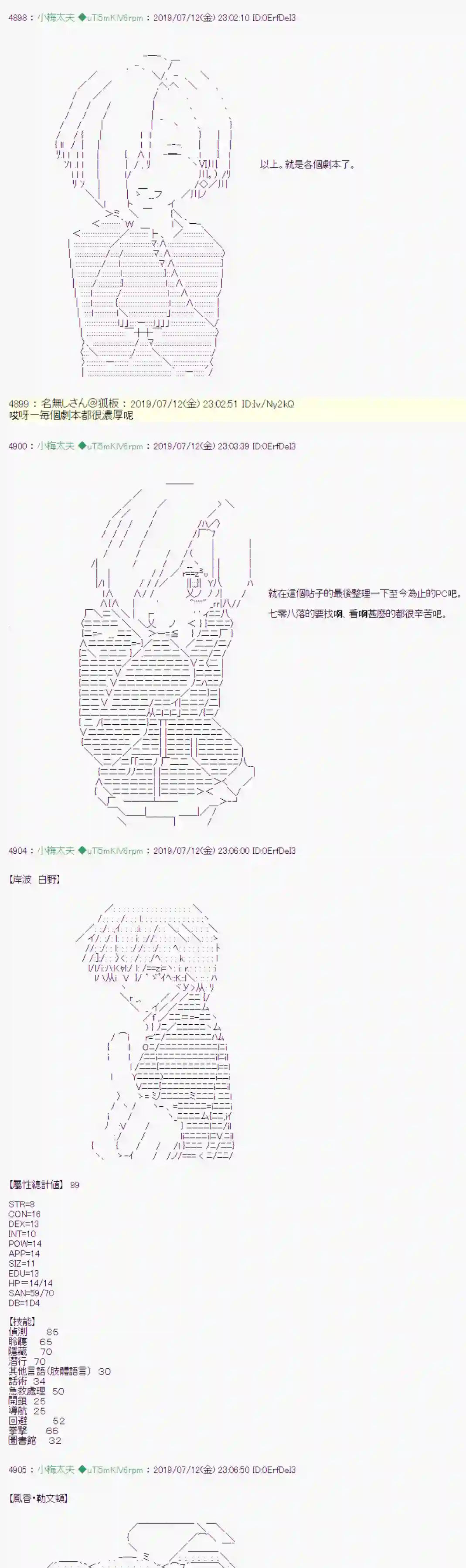 安价／安科决定的克苏鲁神话TRPG埋帖捏他
