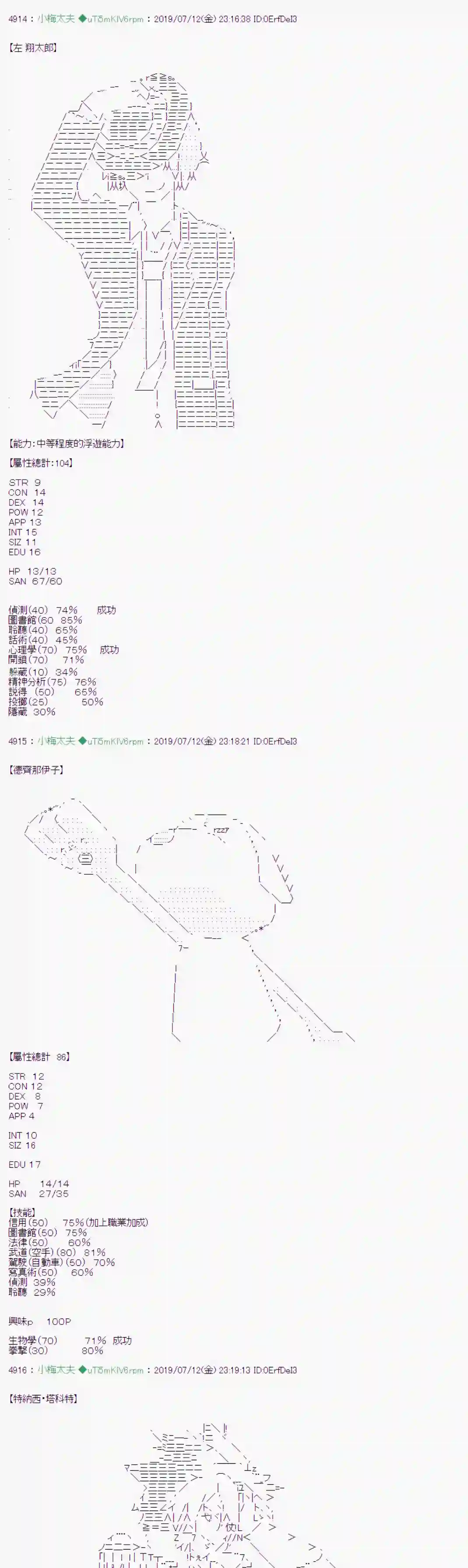 安价／安科决定的克苏鲁神话TRPG埋帖捏他