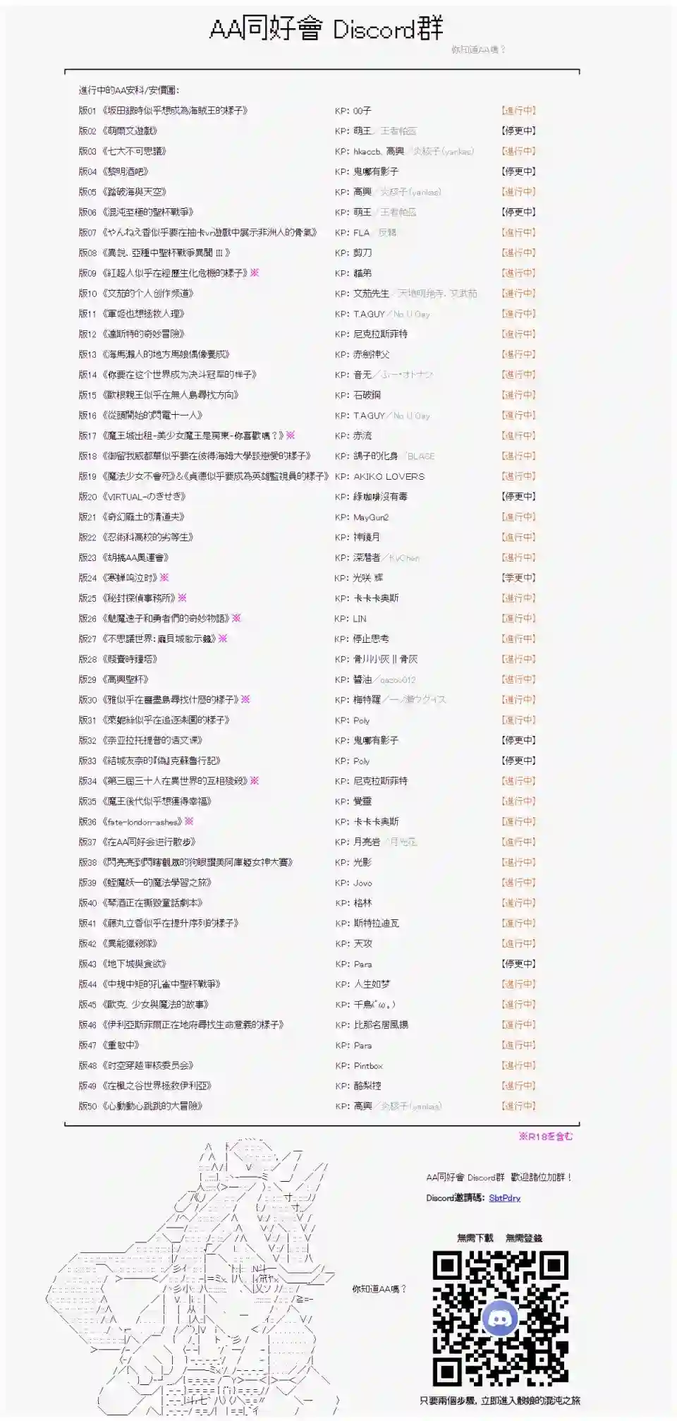 安价／安科决定的克苏鲁神话TRPG在这雨停下前 00