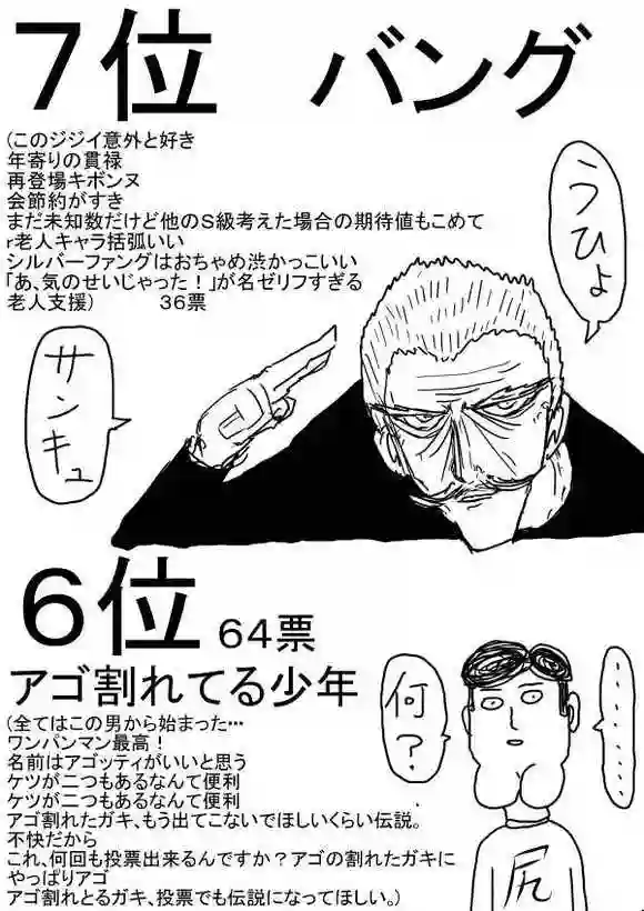 一拳超人原作人气投票←