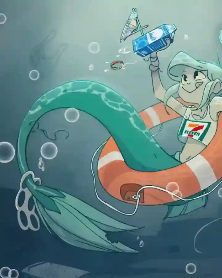 垃圾堆里的小美人鱼动图1