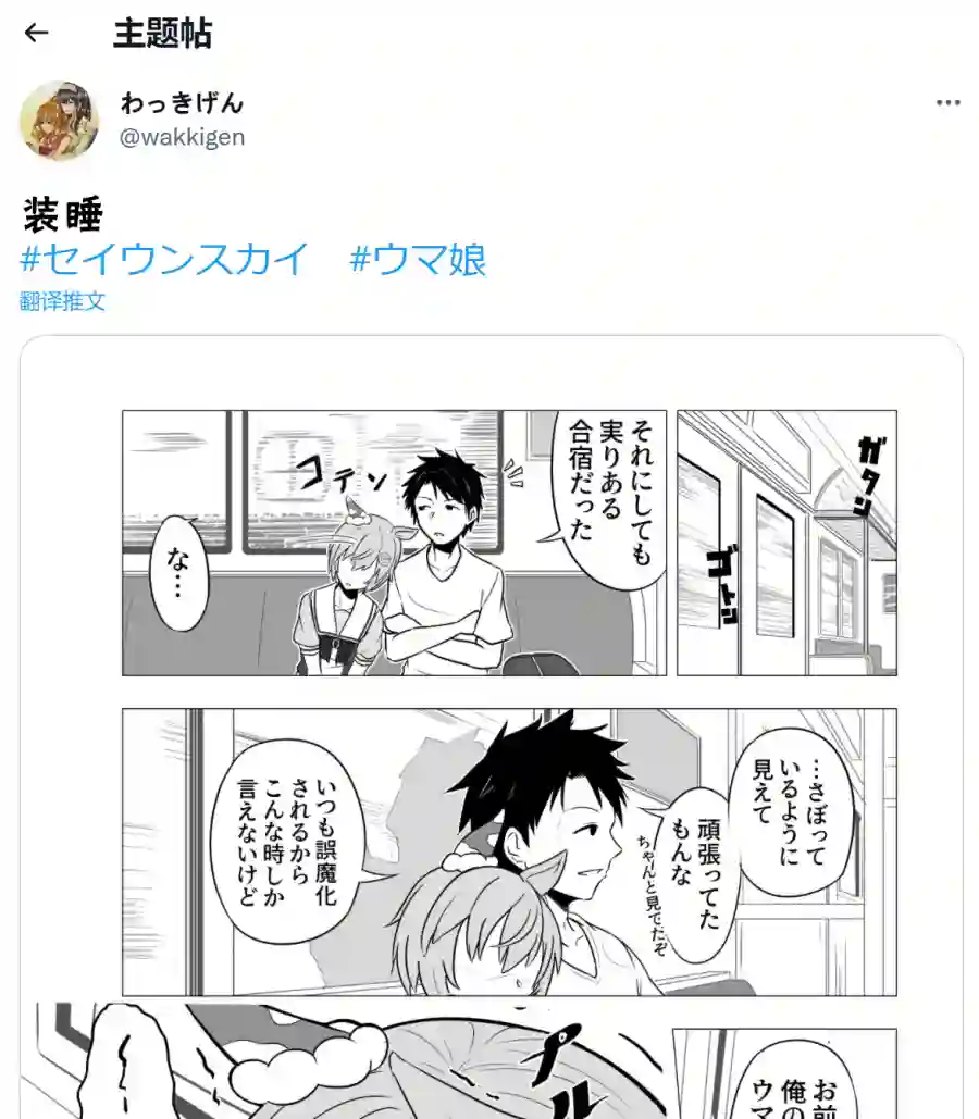 推特赛马娘同人装睡的sky