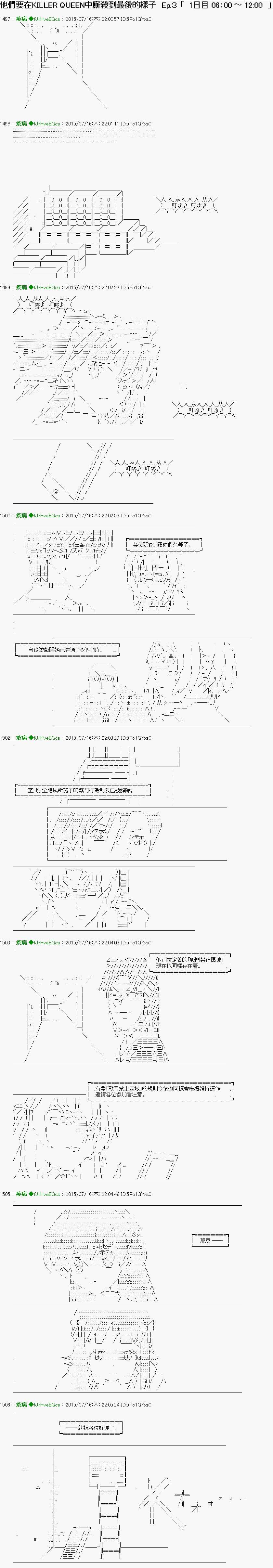 他们要在KILLER QUEEN中厮杀到最后的样子Ep.３ 「　1日目 06：00 ～ 12:00　」