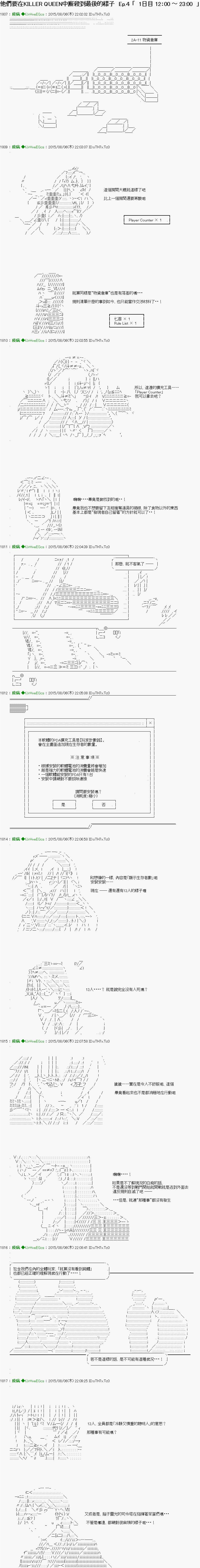 他们要在KILLER QUEEN中厮杀到最后的样子Ep.４ 「　1日目 12：00 ～ 23:00　」