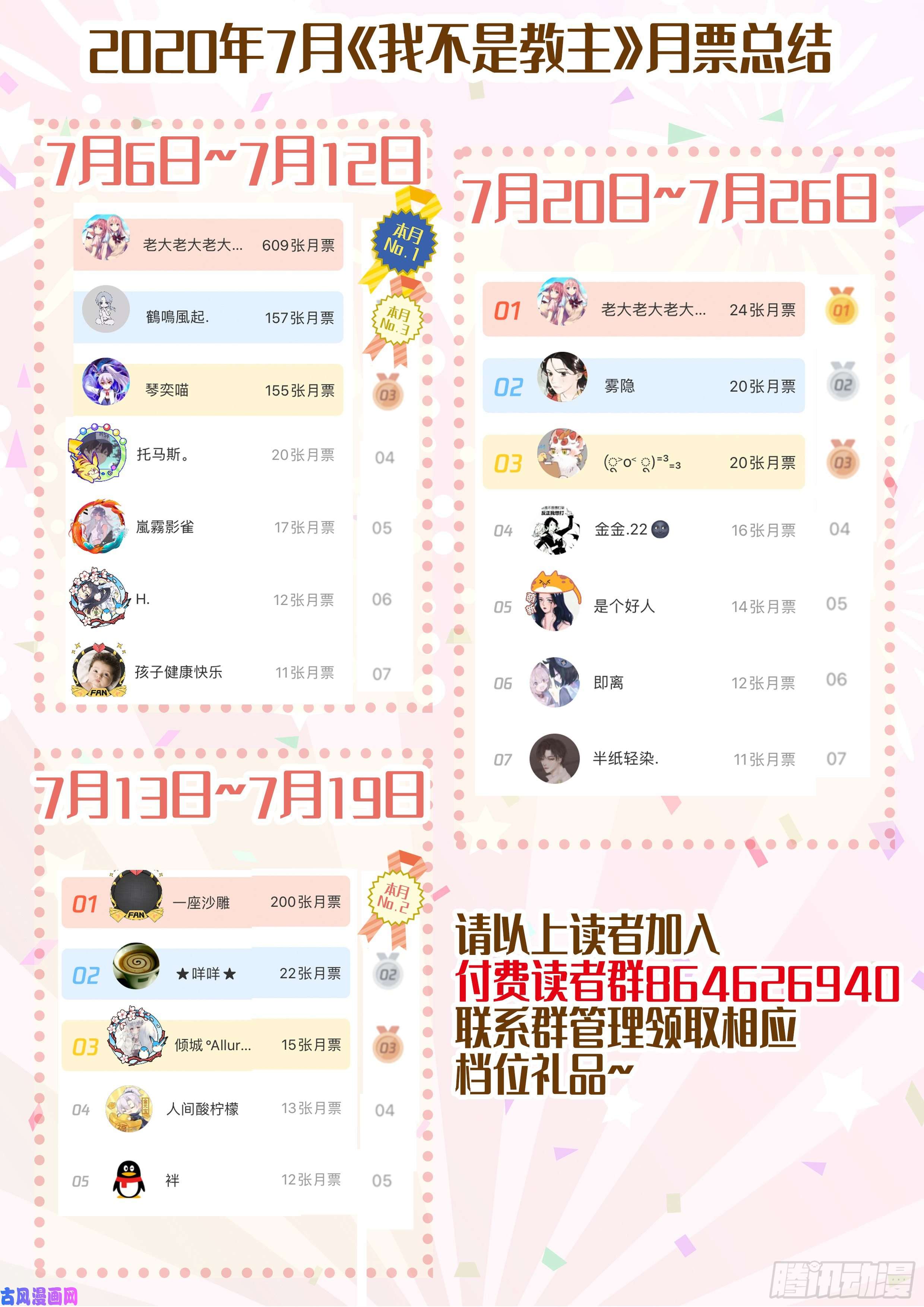 我不是教主8月福利公告