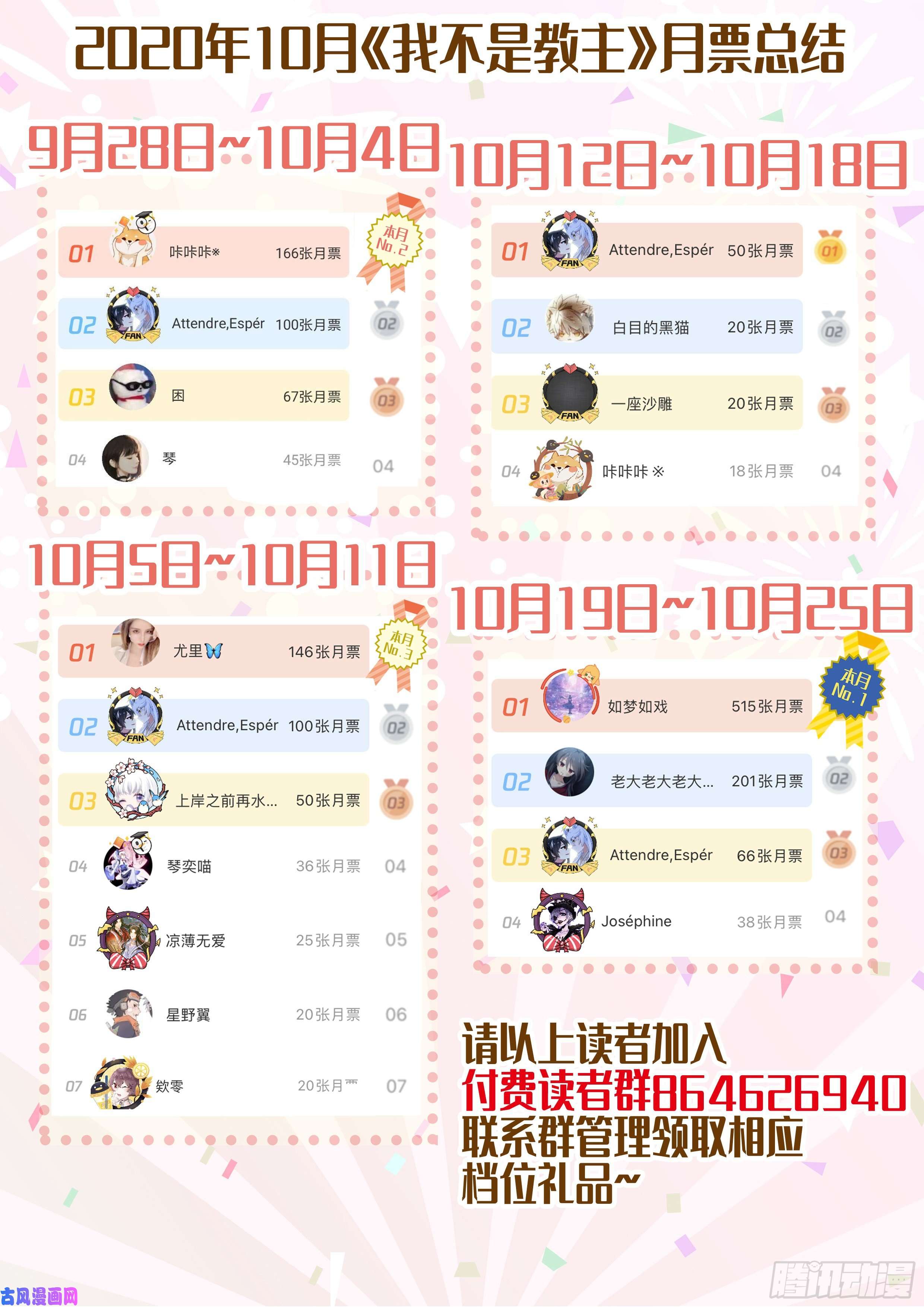 我不是教主连载调整通知