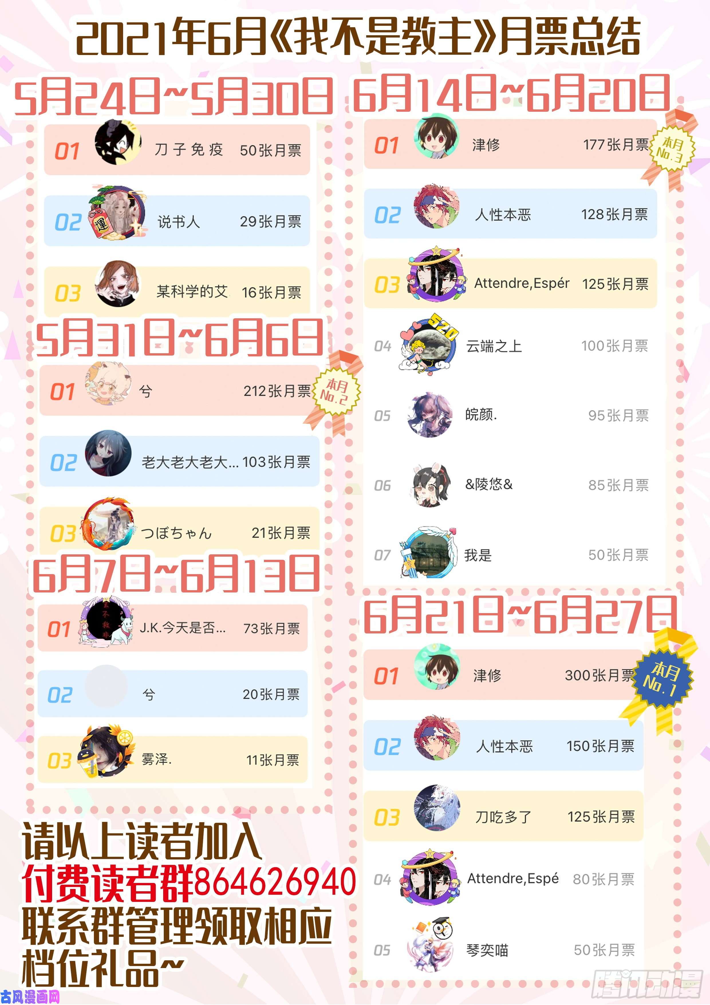 我不是教主连更通知