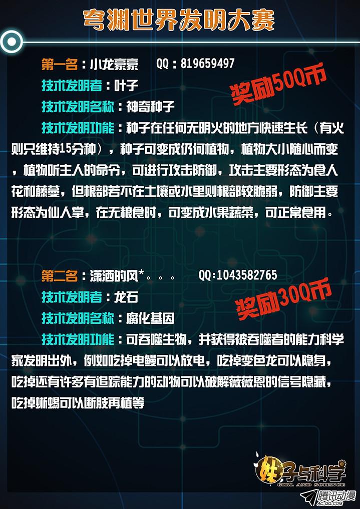 妹子与科学穹渊世界发明大赛获奖名单公布~