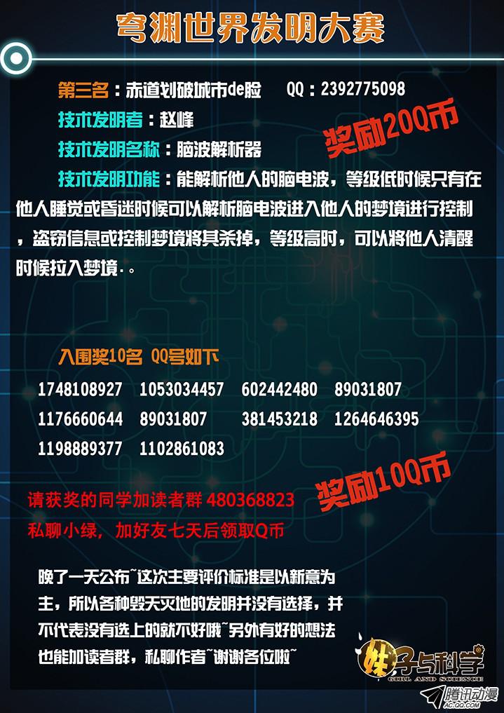 妹子与科学穹渊世界发明大赛获奖名单公布~