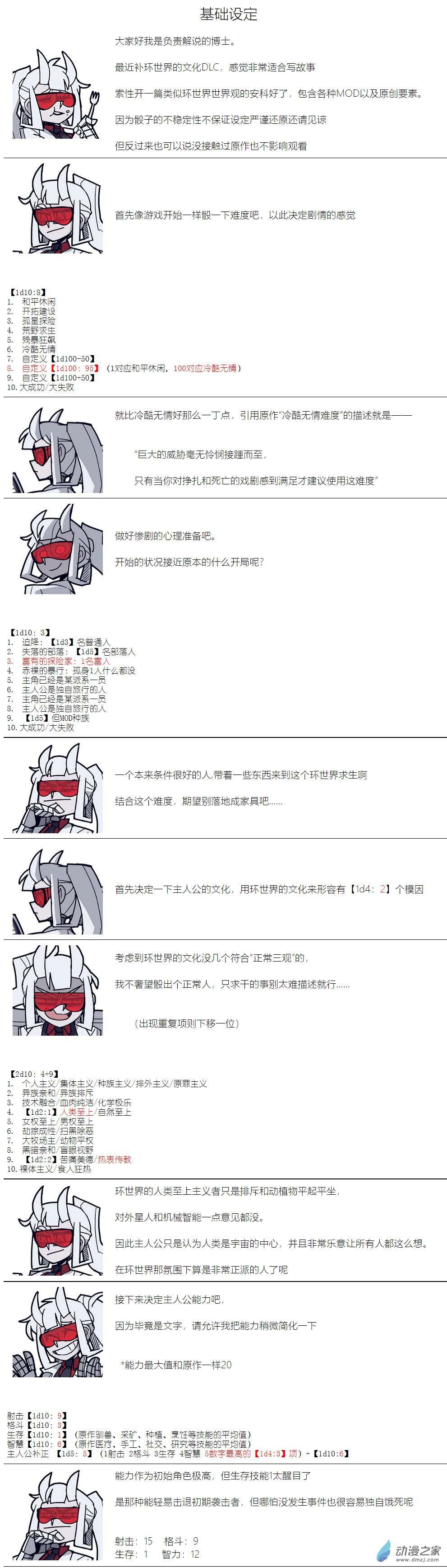 【安科】帽子女孩在环世界基本设定