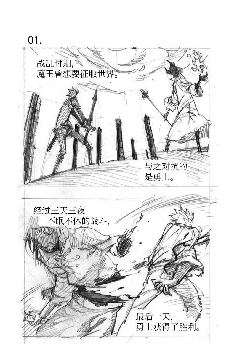 拯救世界后勇士只想做个宅男特别篇1 线稿大放送1