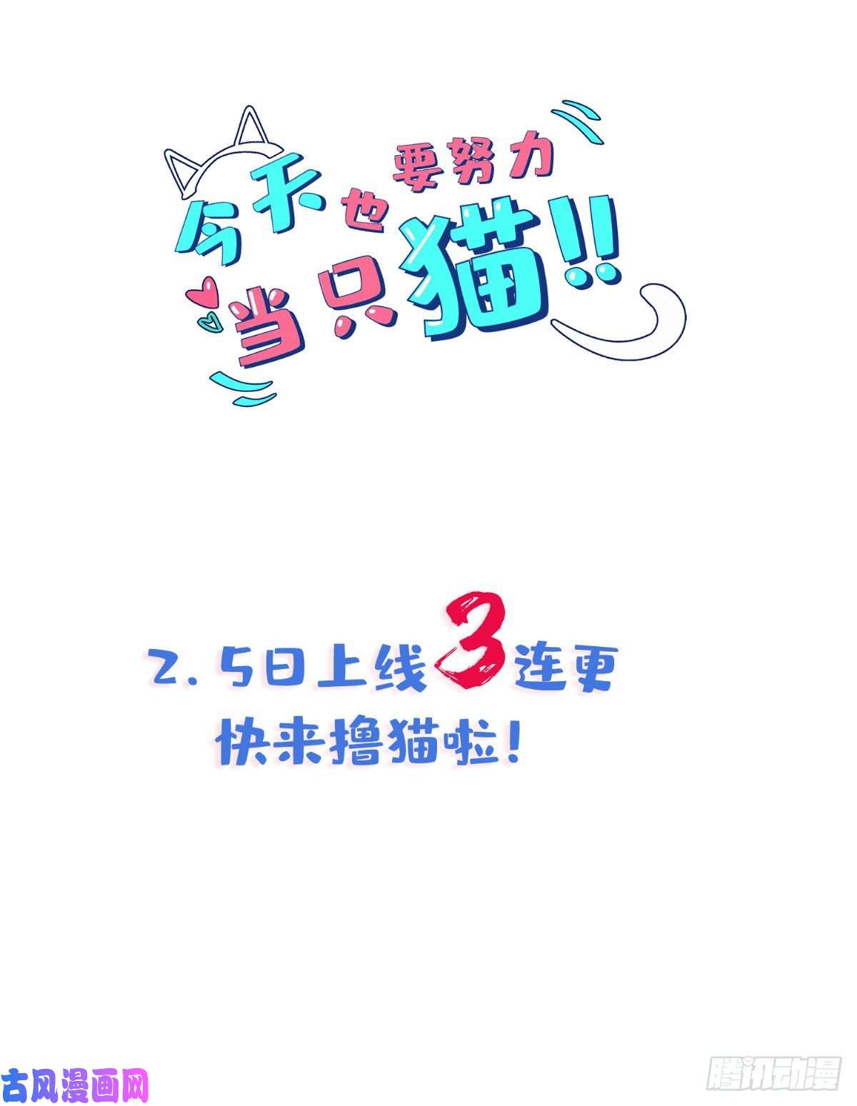 今天也要努力当只猫预告！