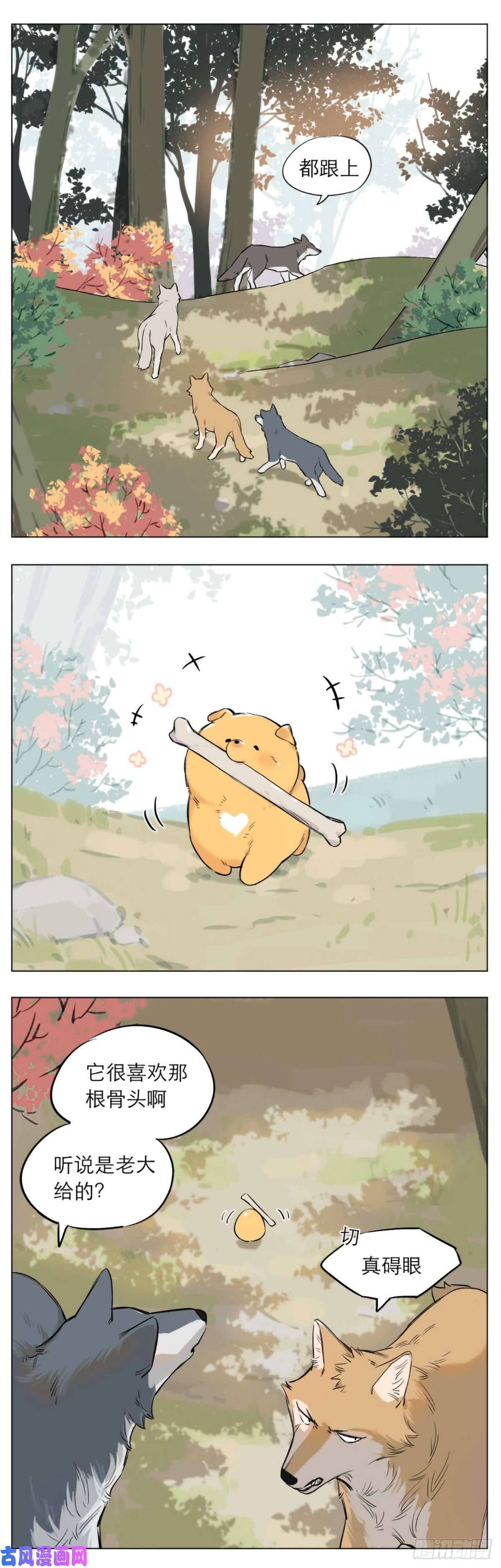 捡了东西的狼狼王给的骨头