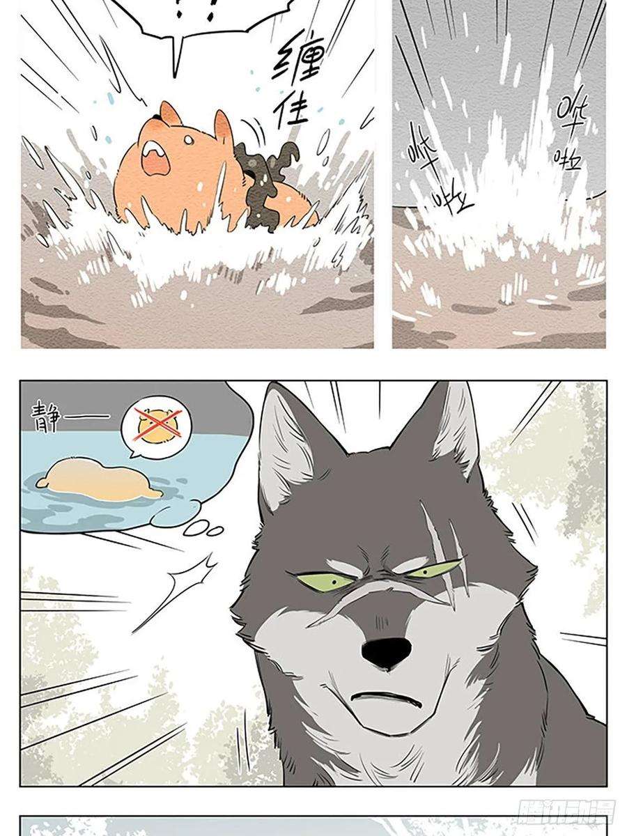 捡了东西的狼玩水