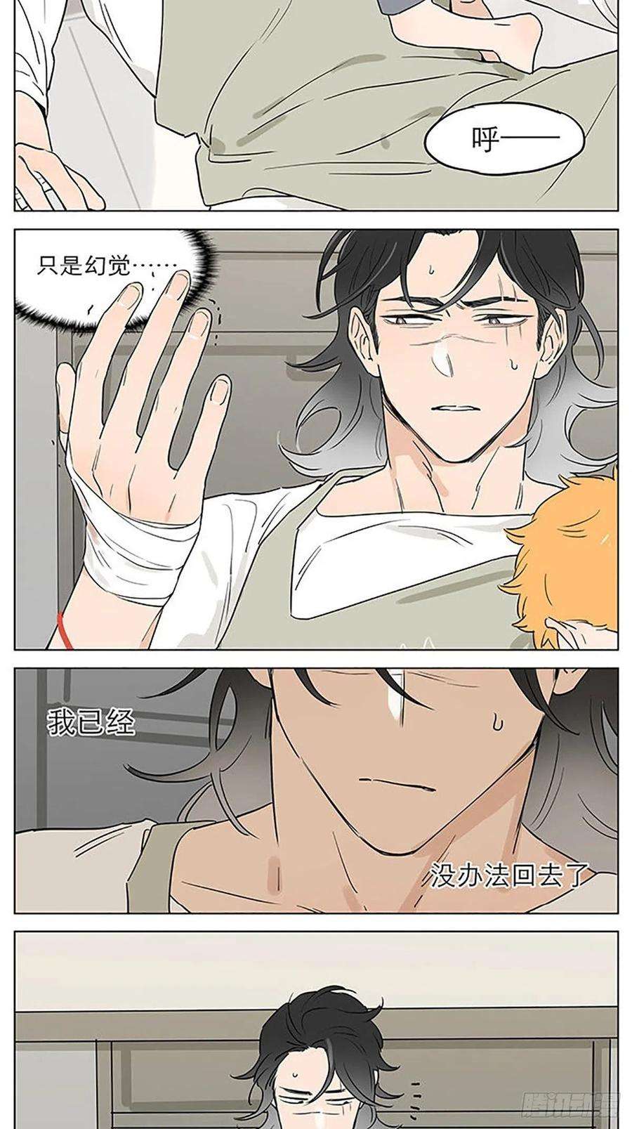 捡了东西的狼睡着了。