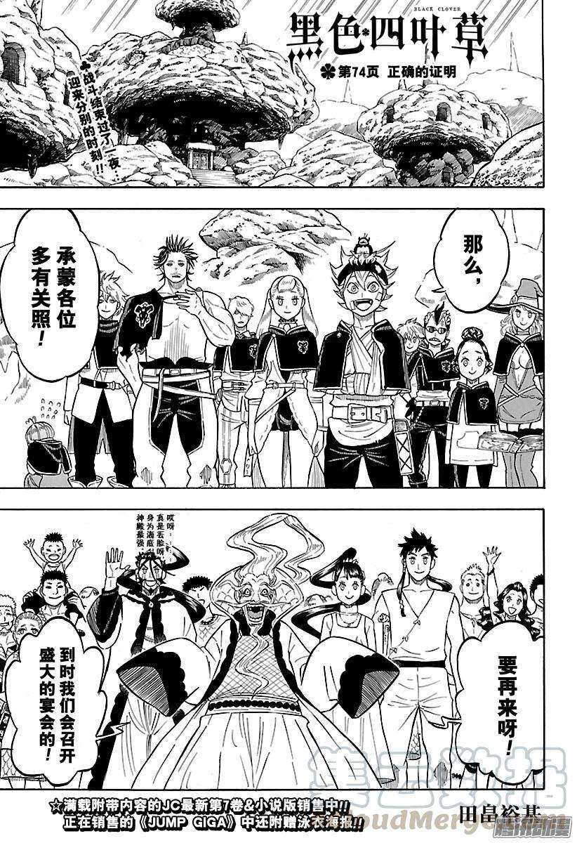 黑色四叶草74话 正确的证明