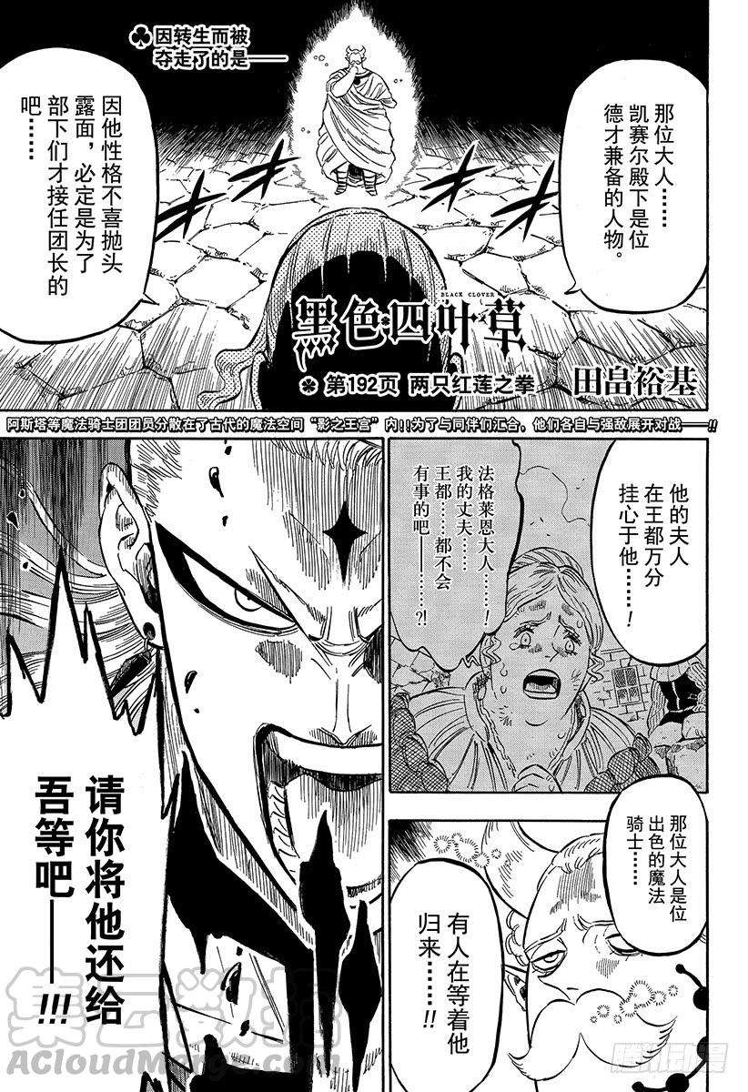 黑色四叶草192页 两只红莲之拳