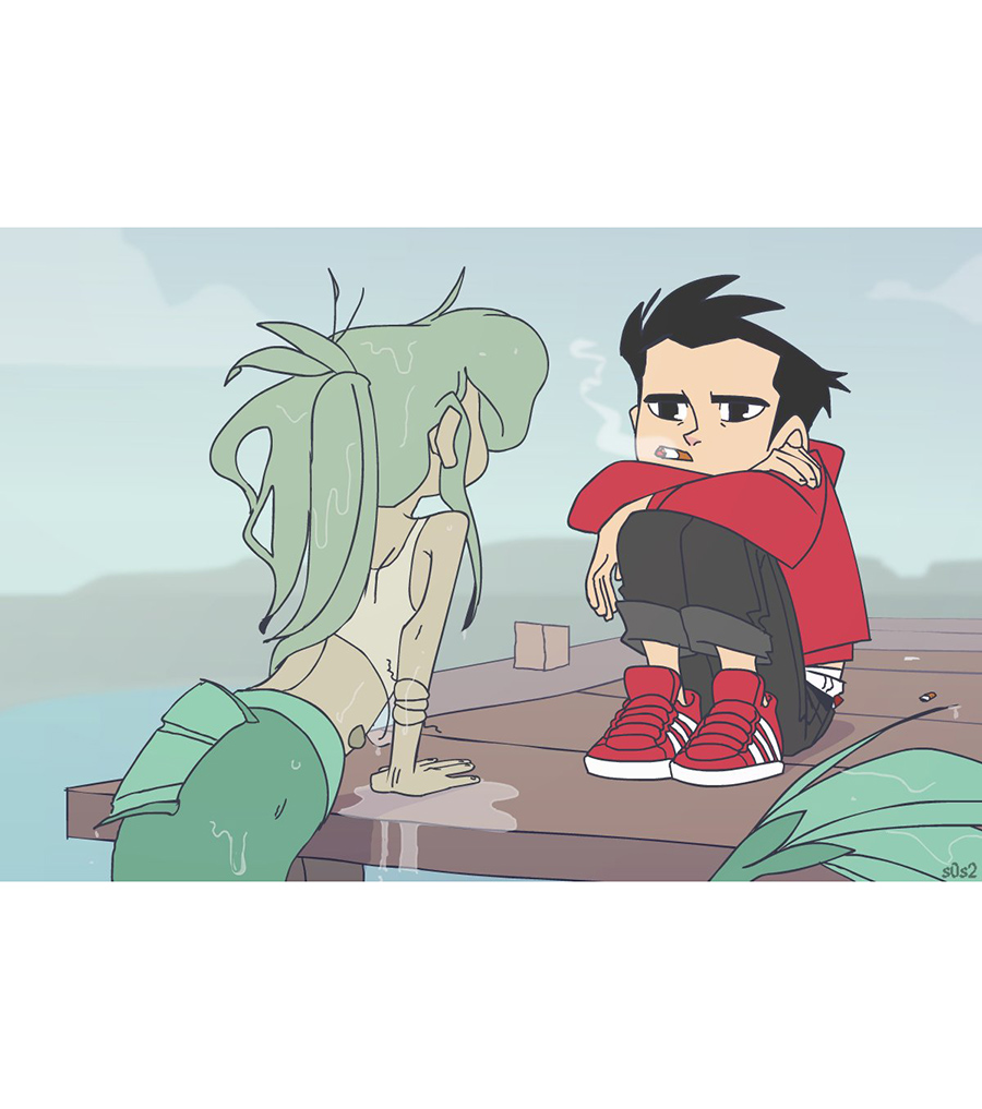被海洋垃圾污染后的小美人鱼第17话