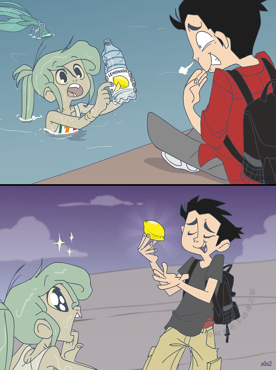 被海洋垃圾污染后的小美人鱼第47话