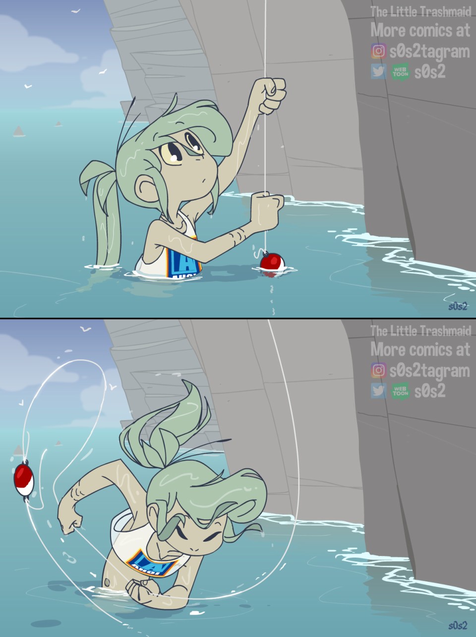 被海洋垃圾污染后的小美人鱼第54话
