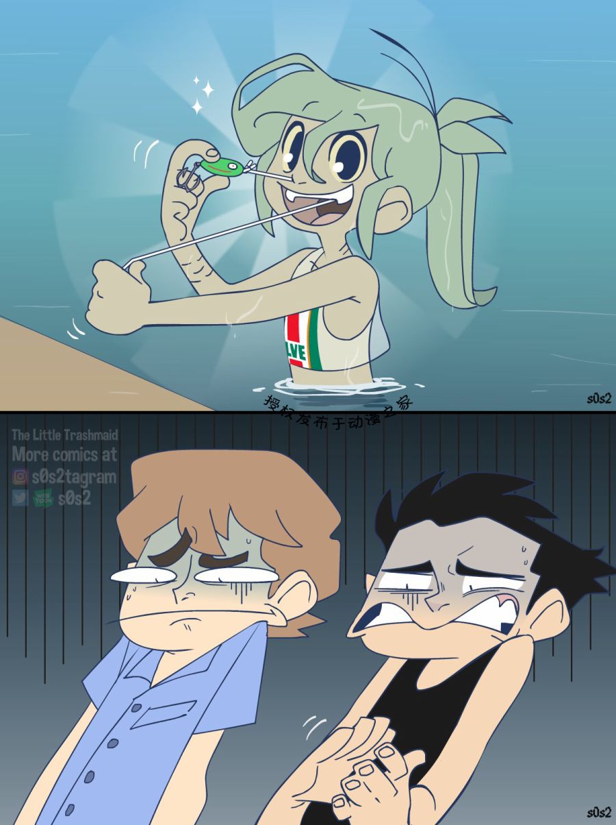 被海洋垃圾污染后的小美人鱼第89话