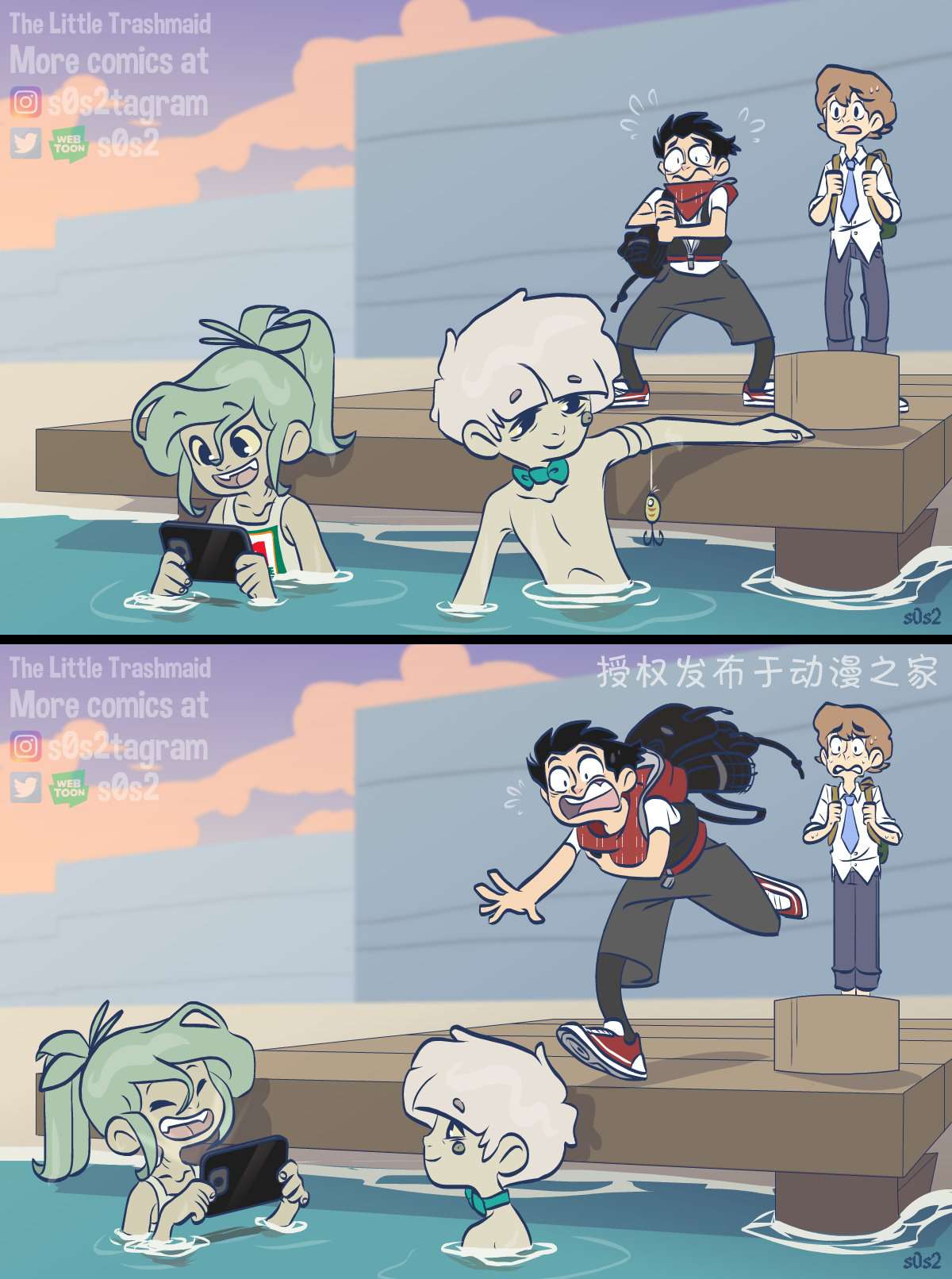 被海洋垃圾污染后的小美人鱼第106话