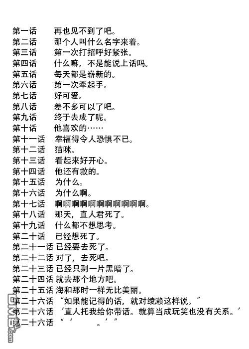 不可能游戏第0话 目录