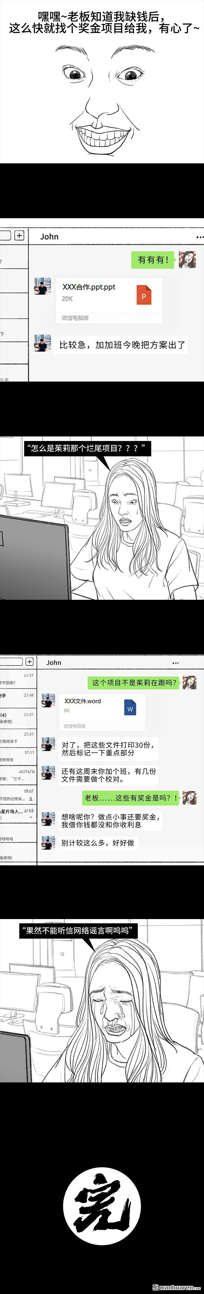胡渣少女第120话 和老板借钱