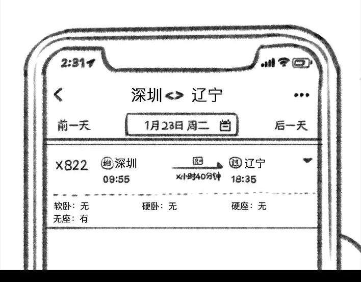 胡渣少女春运火车
